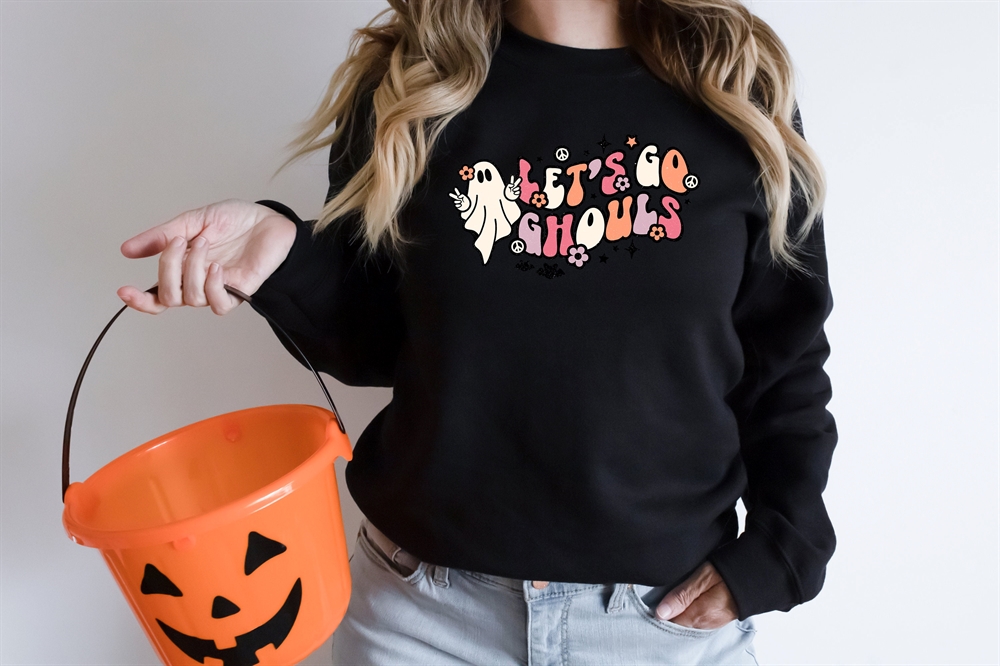 Let’s Go Ghouls Shirt Halloween Sweatshirt Cute Ghost Shirt Ghost Sweatshirt Retro Halloween Tee Hippie Halloween Shirt Halloween Tee