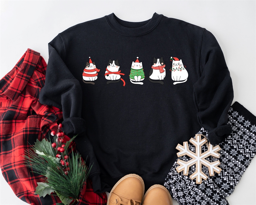 Meowy Christmas Sweatshirt Christmas Cat Sweatshirt Cat Lover Shirt Funny Christmas Cat Sweatshirt Cat Christmas Shirt Cat Mom Gift