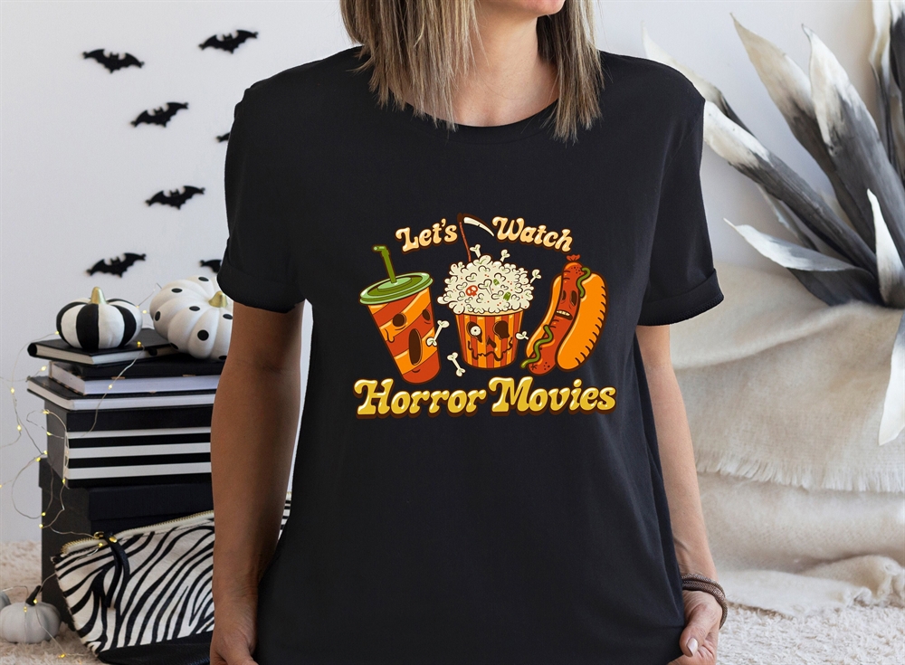 Let’s Watch Horror Movies Shirt Trick Or Treat Shirt Cute Halloween Shirt Spooky Shirt Happy Halloween Shirt Halloween Sweatshirt