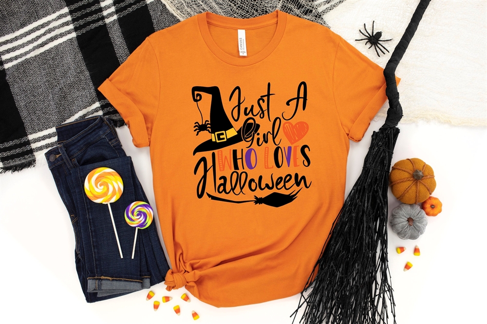 Just A Girl Who Loves Halloween Shirt Halloween Shirt Halloween Funny Shirt Halloween Party Scary Halloween Shirts Halloween Tshirt