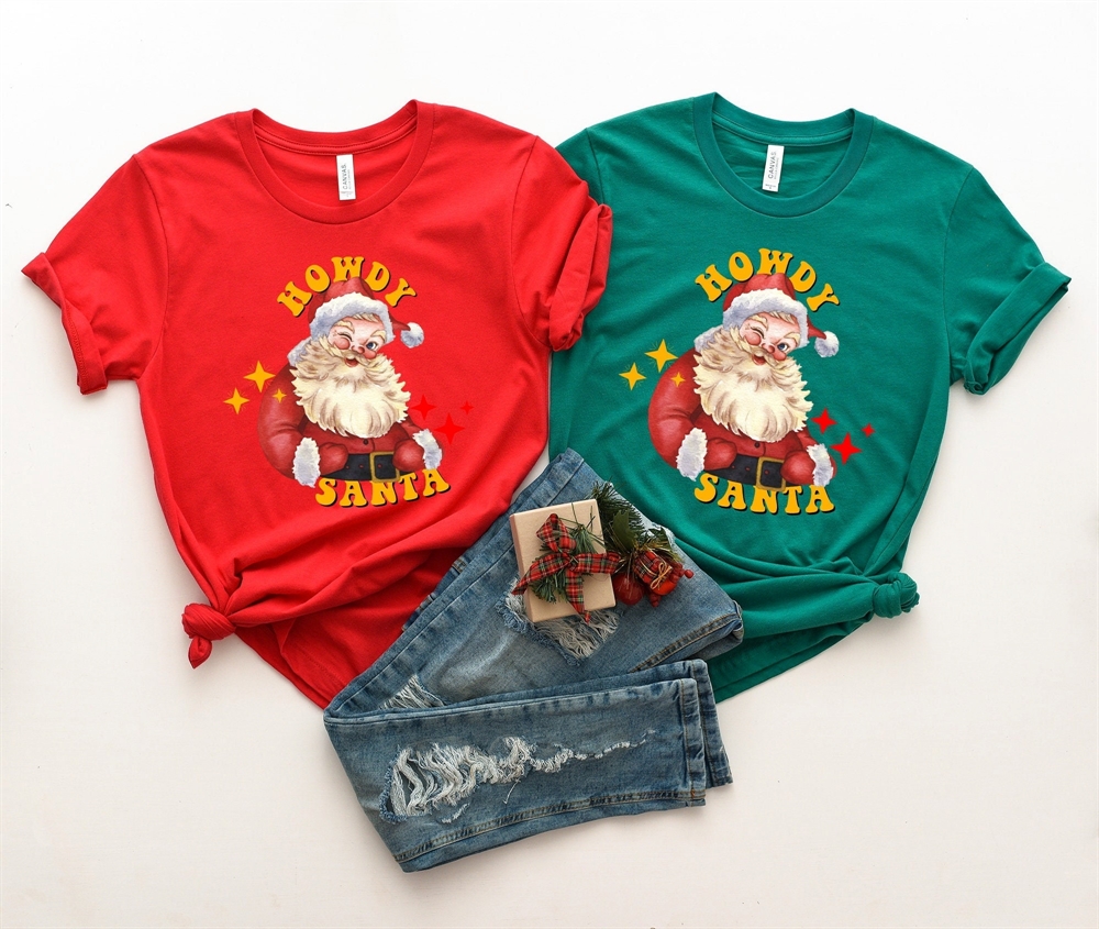 Howdy Santa Shirt Winkle Santa Shirt Ugly Christmas Shirt Funny Christmas Shirt Funny Christmas Sweatshirt Cute Christmas Tee