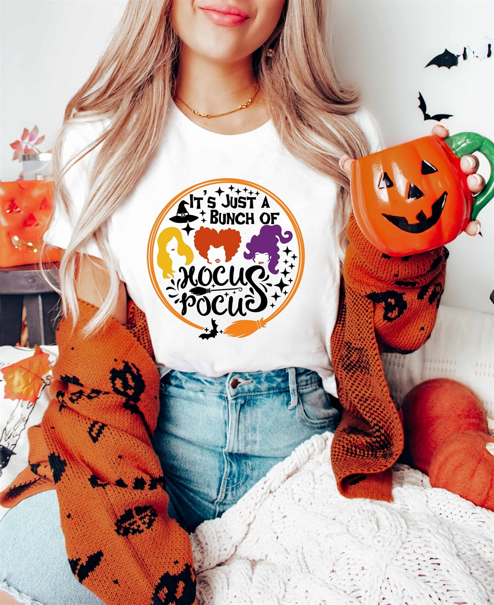 Hocus Pocus Shirt It’s All A Bunch Of Hocus Pocus Shirt Sanderson Sisters Shirt Woman Shirt For Halloween Halloween Sweatshirt