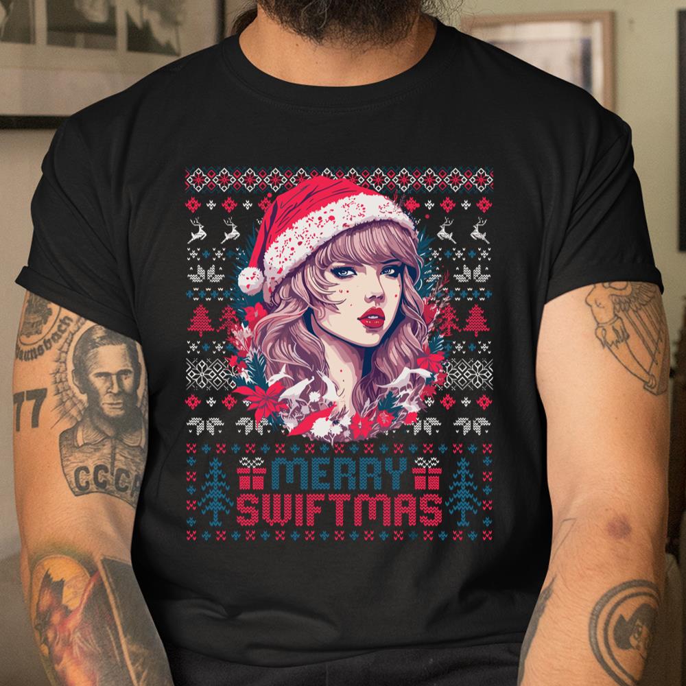 Merry Swiftmas Era Vintage Ugly Sweater Christmas Holiday T-shirt1 Shirt
