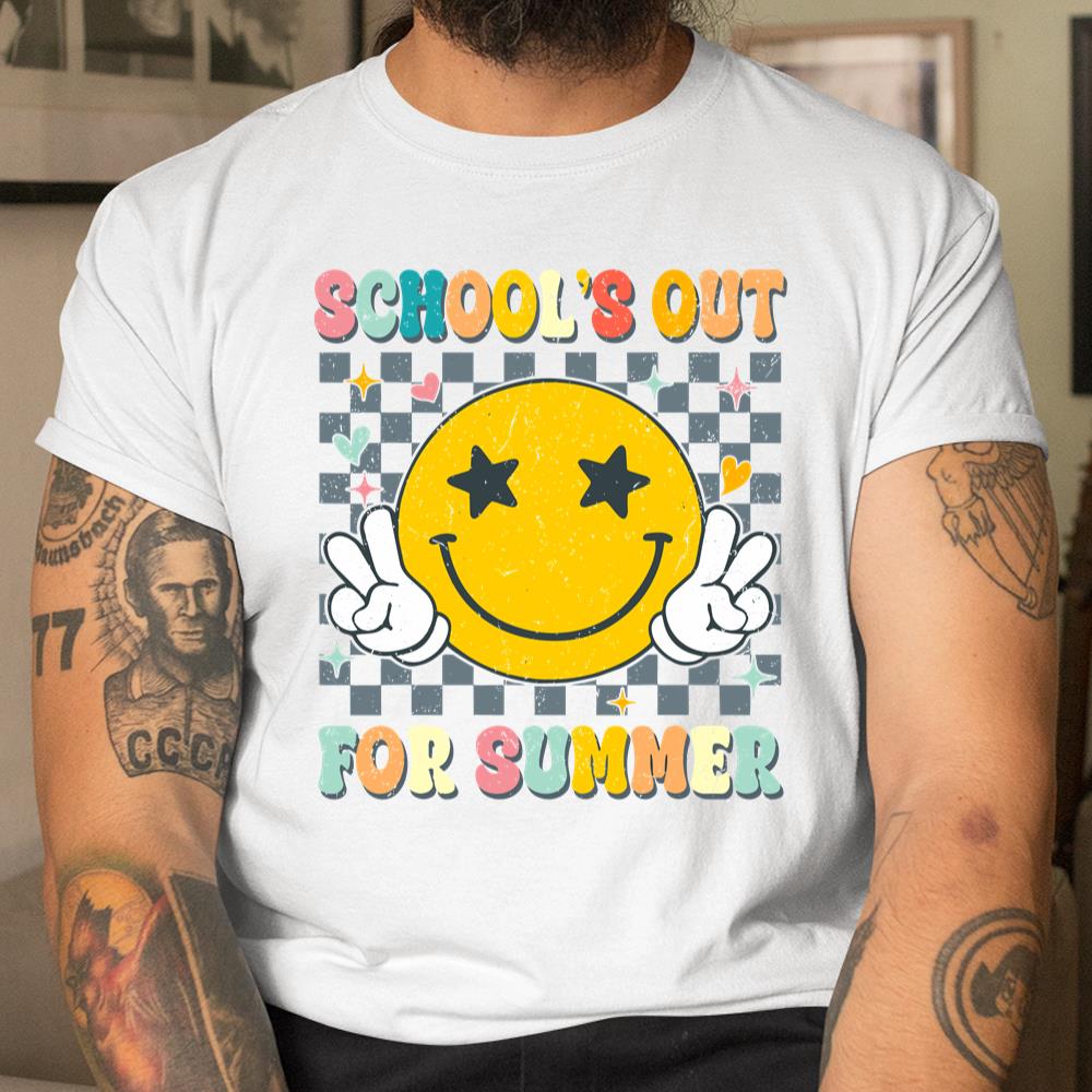 Last Day Of School Retro Schools Out For Summer Teacher Shirt
