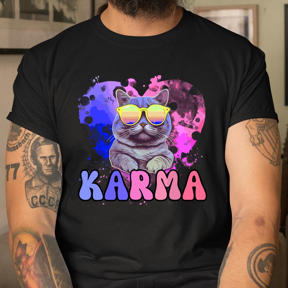 Karma Groovy Letters Pink Concert Shirt