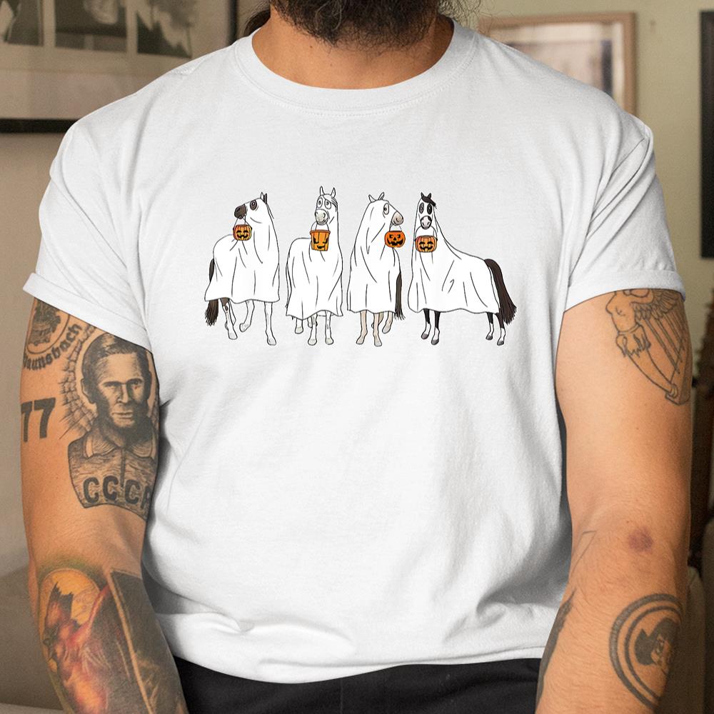 Horse Sheet Ghost Horse Costume Cowboy Western Halloween Shirt