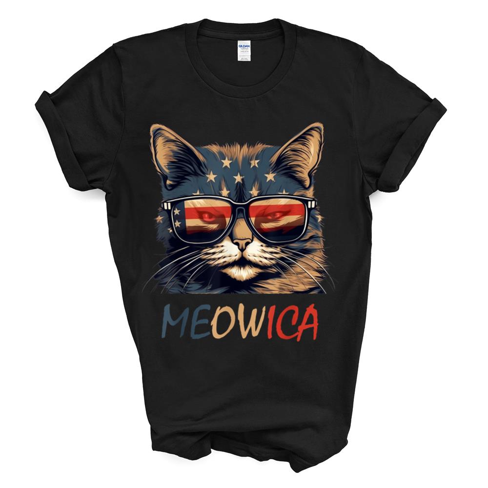 Meowica Cat Sunglasses American Flag 4th Of July Merica Usa T-shirt Sweatshirt Hoodie