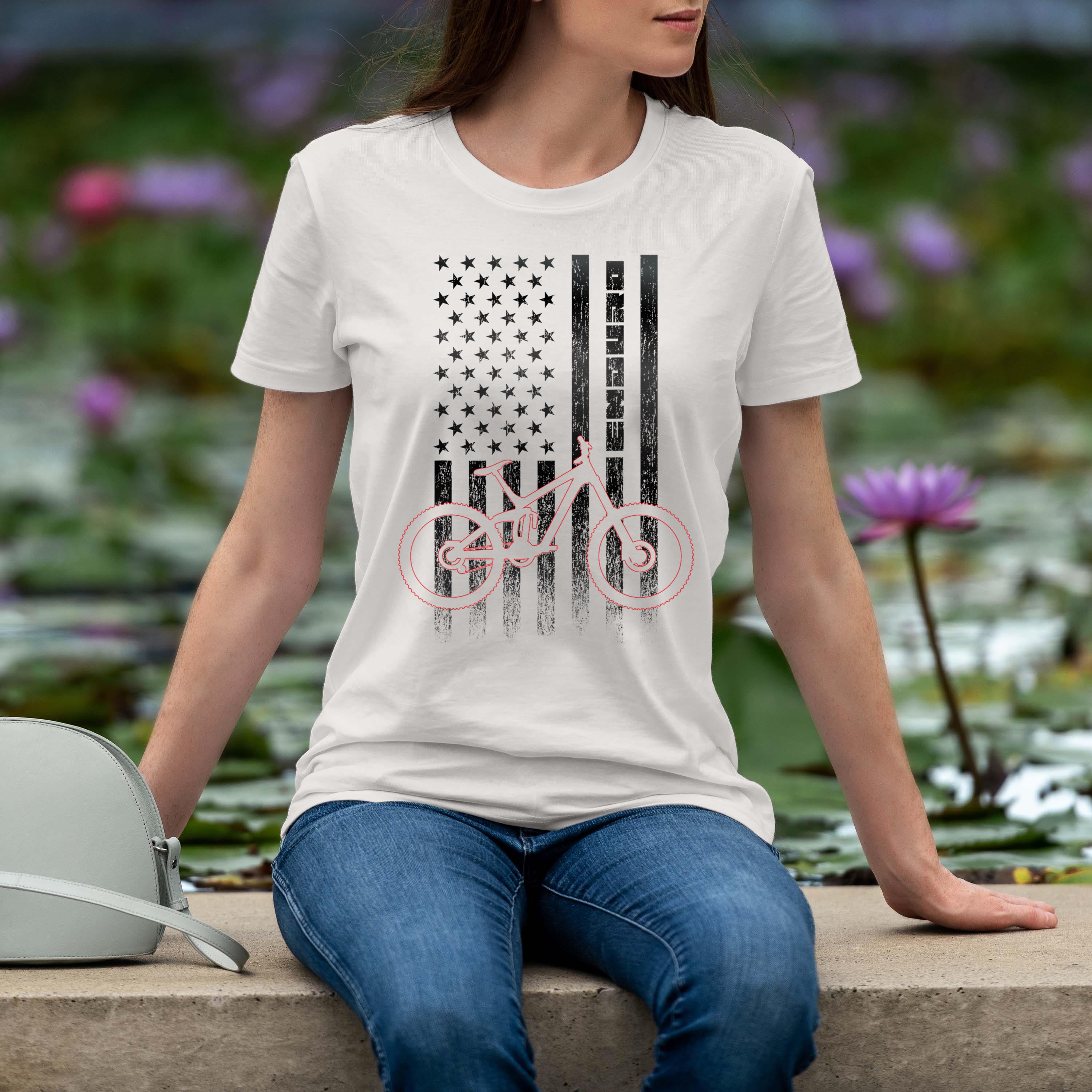 Mountain Bike 4th Of July Independence Day Patriot Flag Shirt