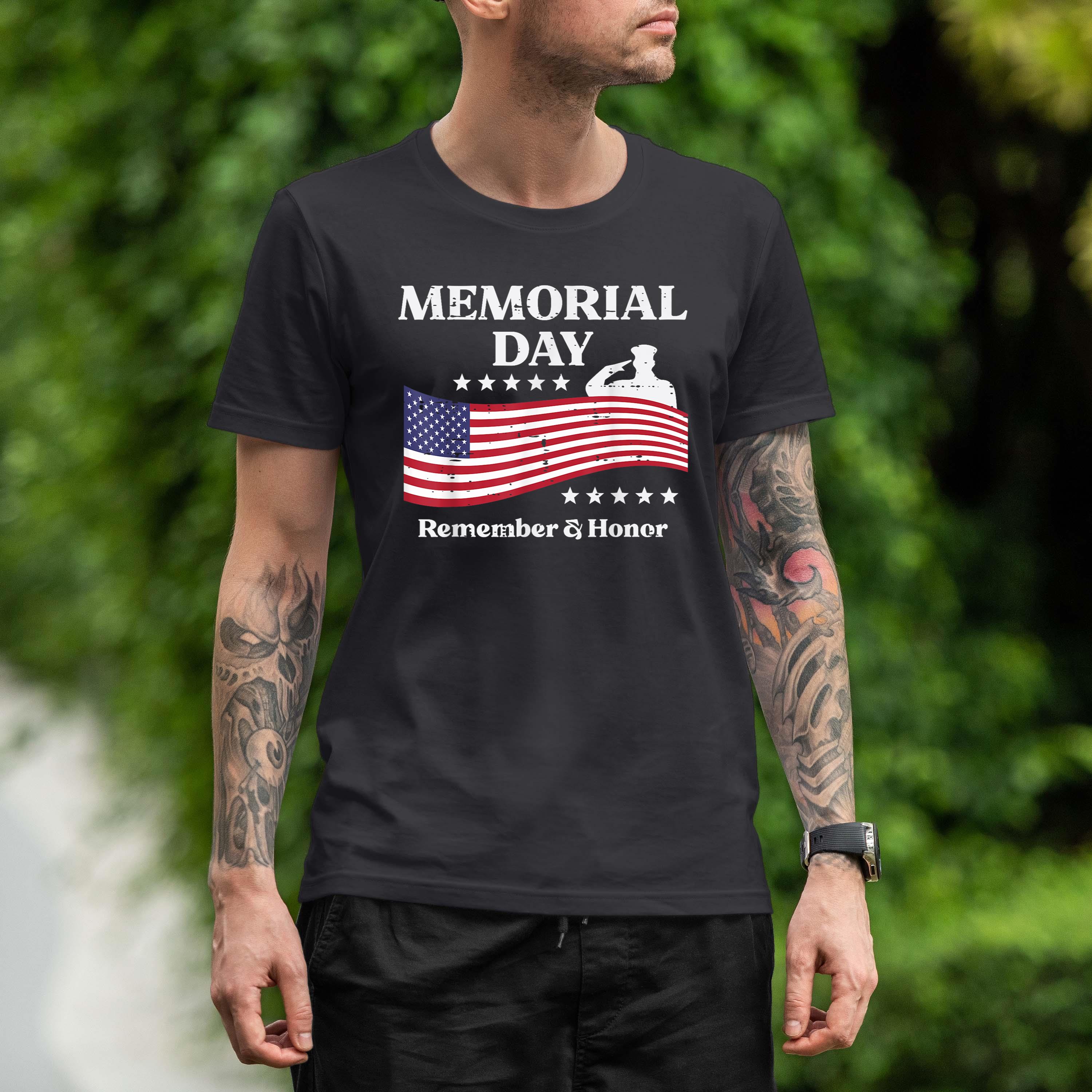 Memorial Day Usa Flag Remember Honor Patriot Men Women Kids Shirt