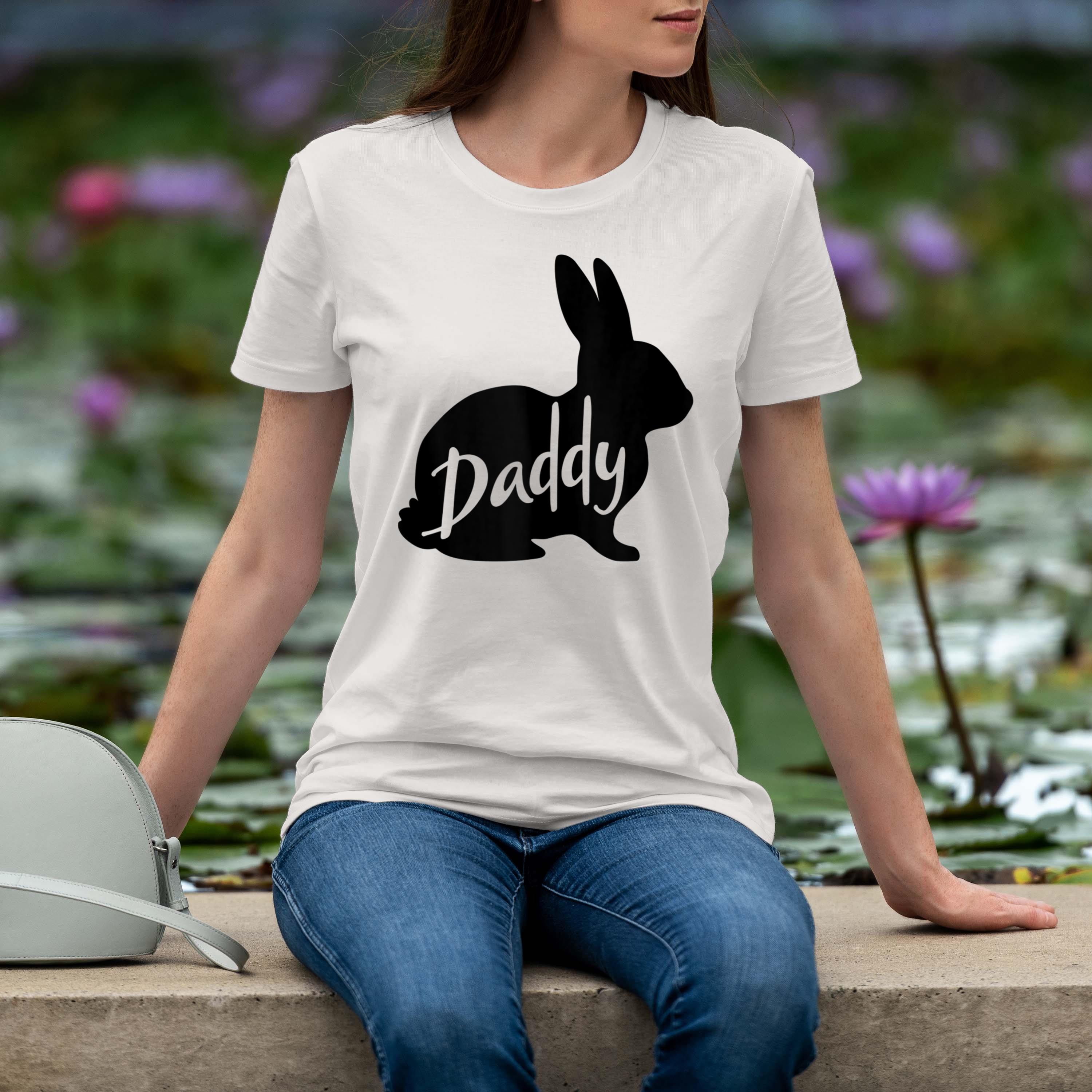 Mens Daddy Bunny Rabbit Father Dad Easter Shirt