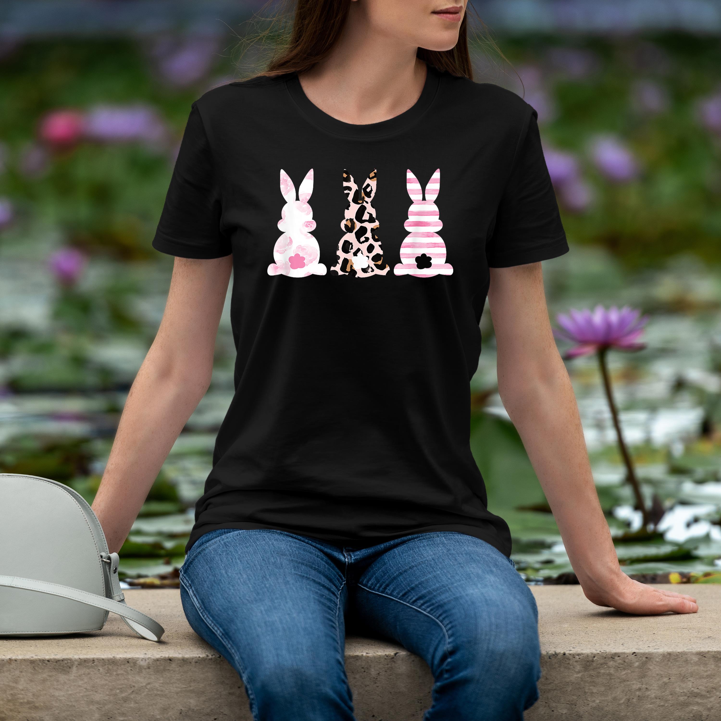 Mommy And Me Leopard Bunny Rabbit Trio Cute Easter Shirt