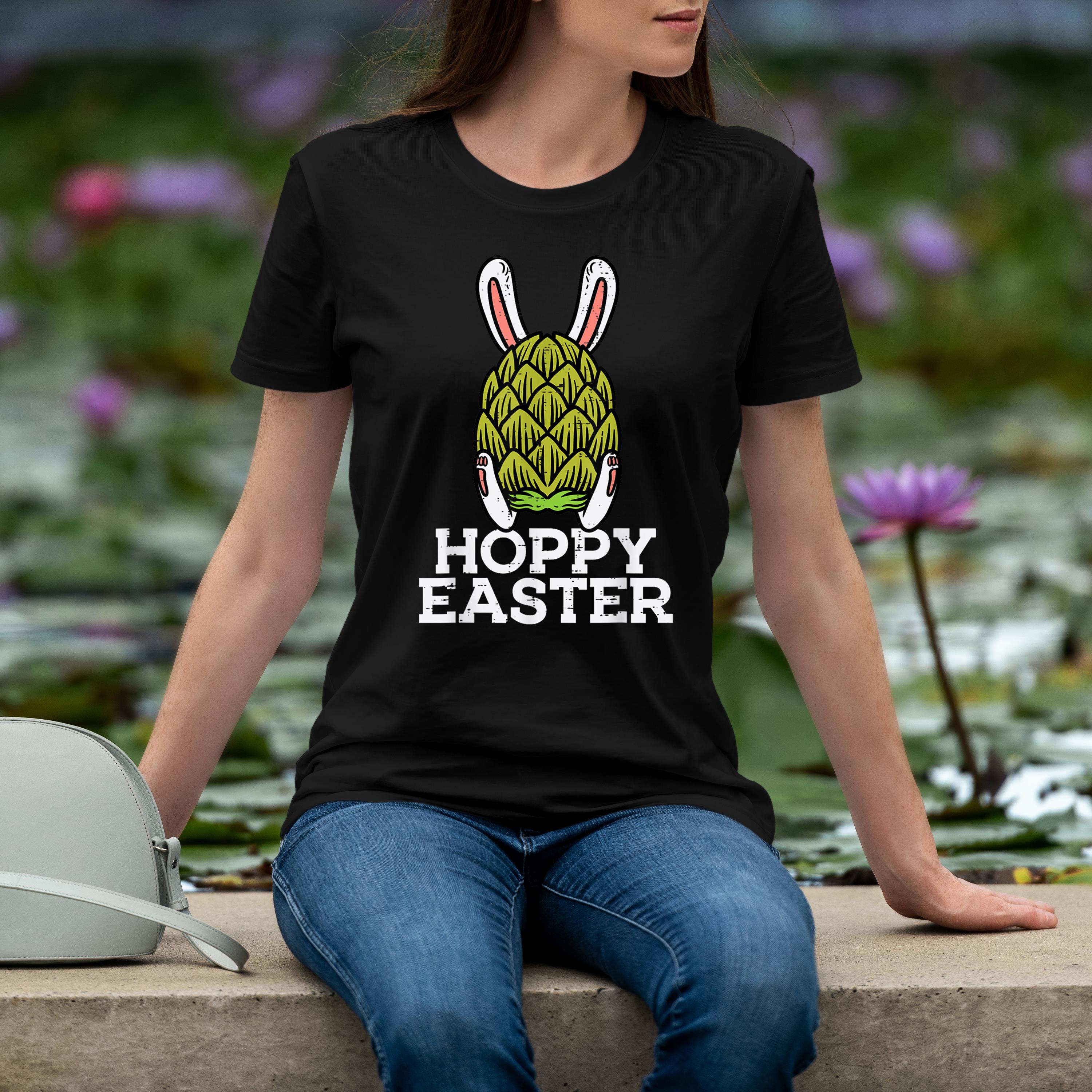 Hoppy Easter Funny Hops Bunny Craft Homebrew Plant Men Dad Shirt