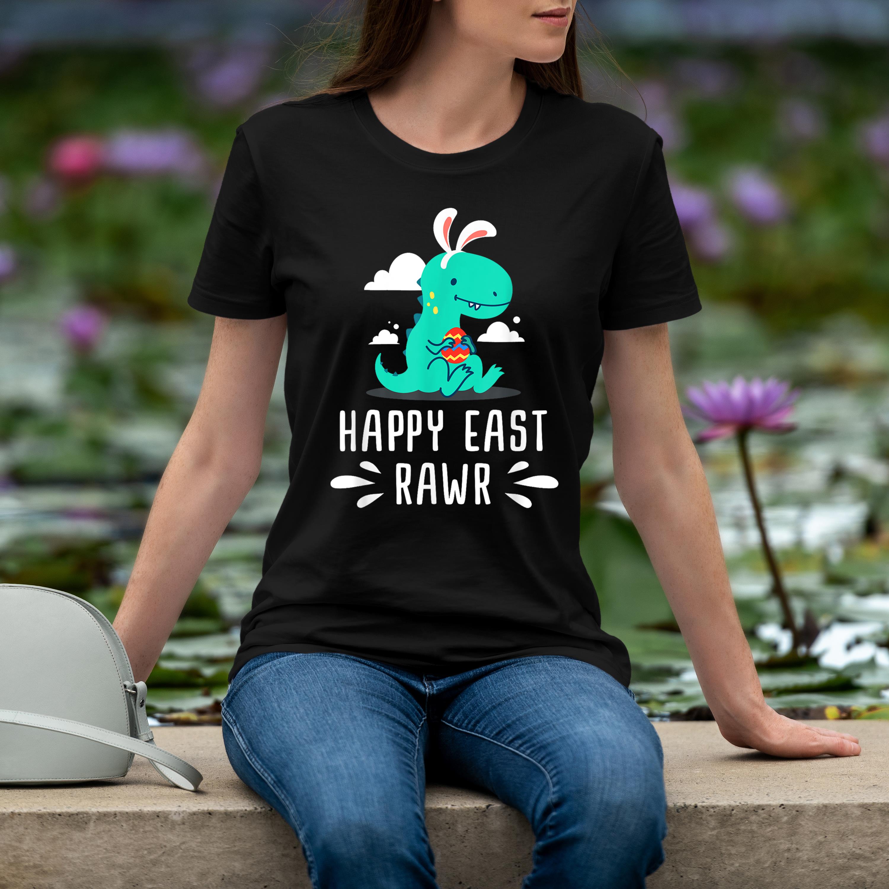 Kids T Rex Dino Easter Dinosaur Bunny Boys Girls Shirt