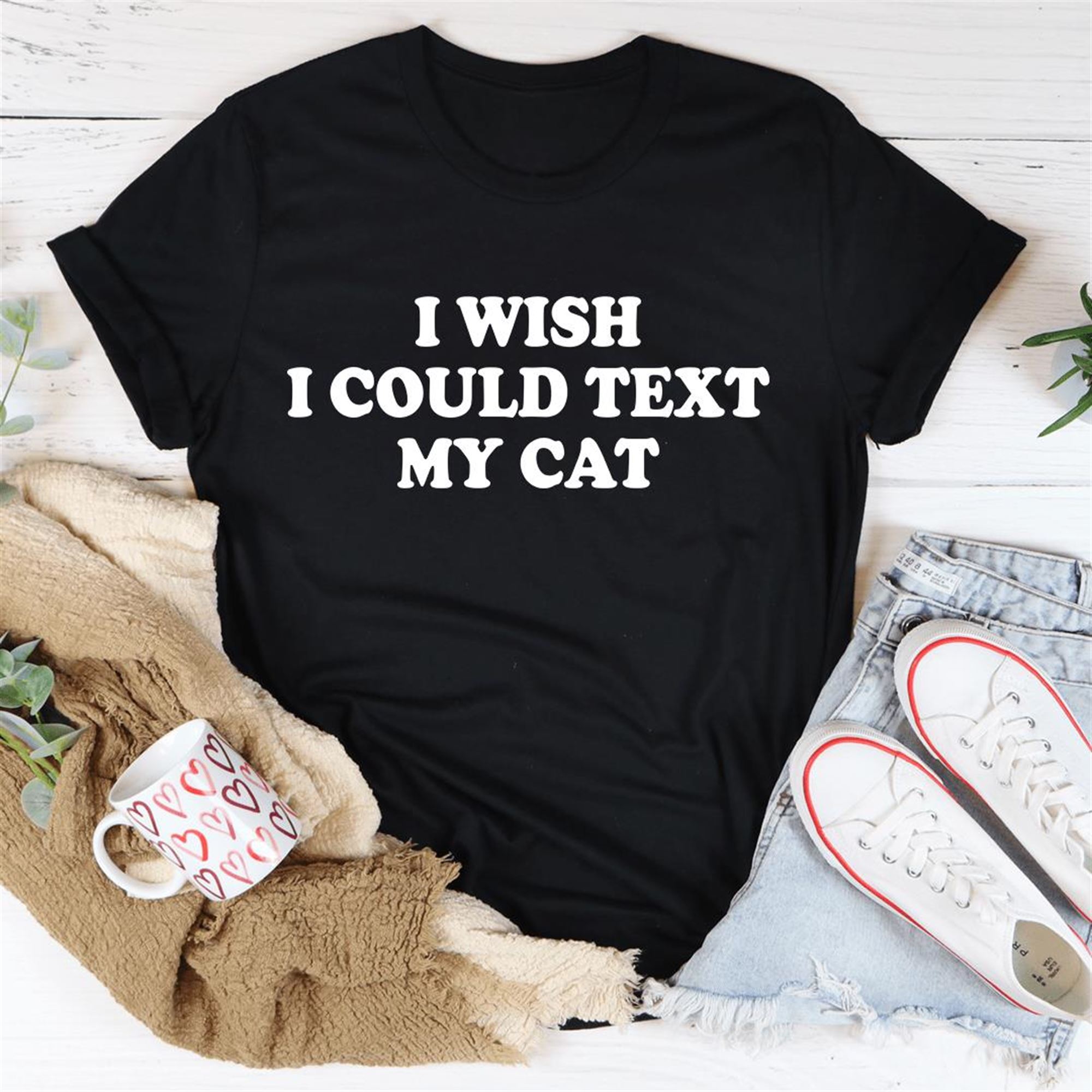 I Wish I Could Text My Cat Tee Shirt
