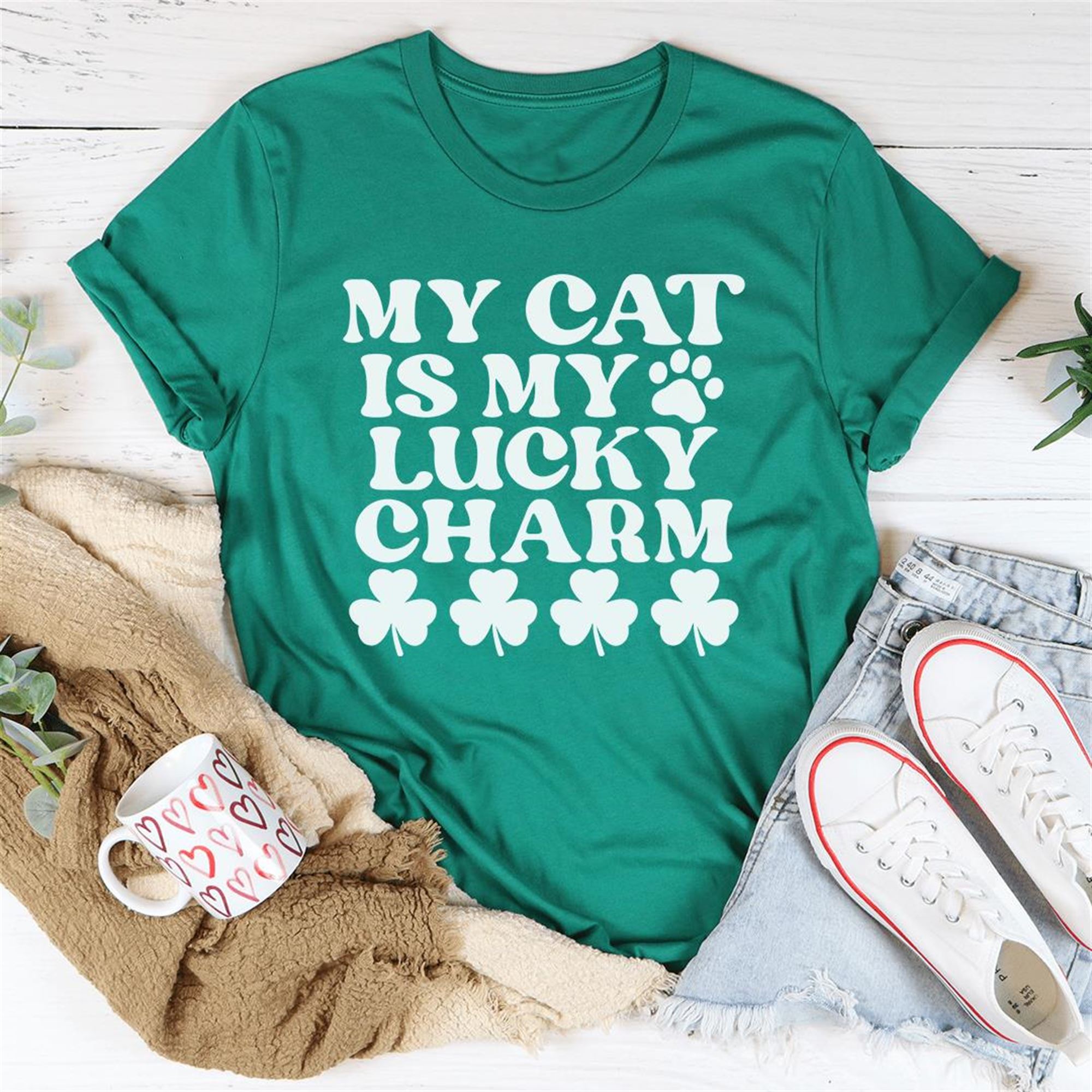 My Cat Is My Lucky Charm Tee Shirt