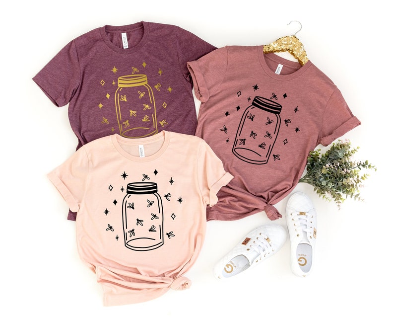 Mason jar Shirt, Fireflies Shirt, Mason jar fireflies Shirts for Women, Summer Shirt, Summer nights shirt, Vacation Tees,Wild