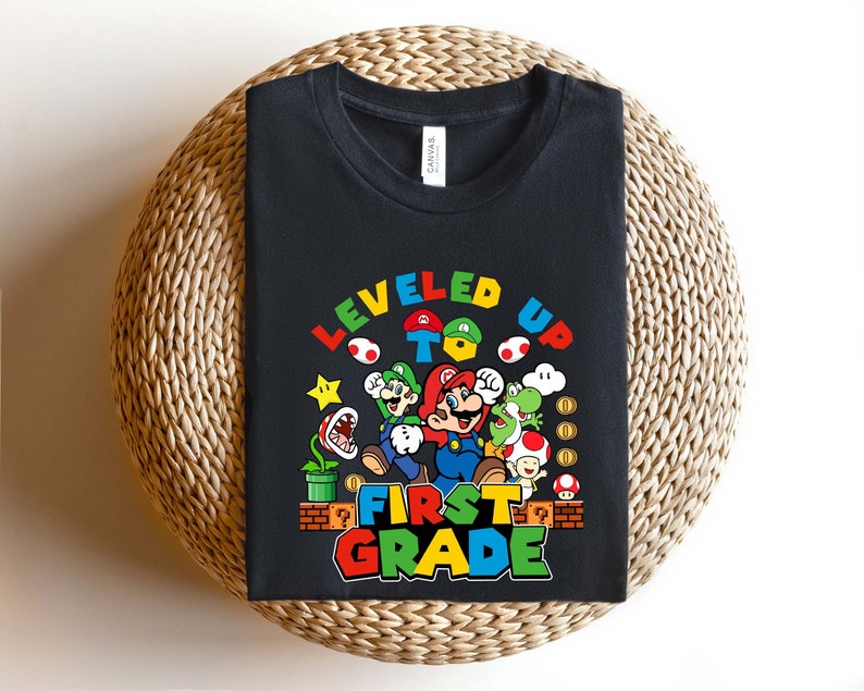 Leveled Up To First Grade Shirt,Teacher First Grade Shirt,First Grade Shirt,First Day of School Shirt,1st Grade Kids Shirt,Back To School
