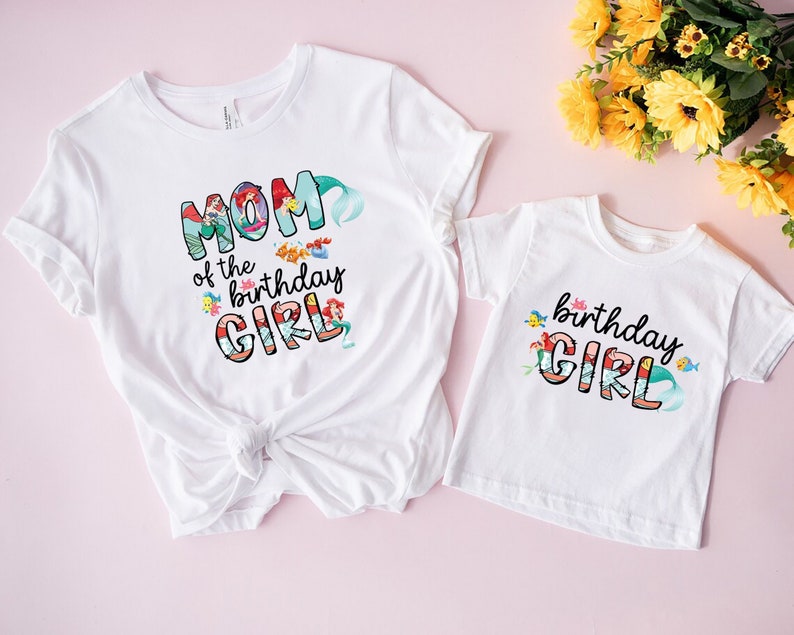 Little Mermaid Birthday Shirts, Custom Birthday Girl Shirt, Family Birthday Vacation Shirt, Girls Mermaid Shirt, Ariel Birthday Shirt