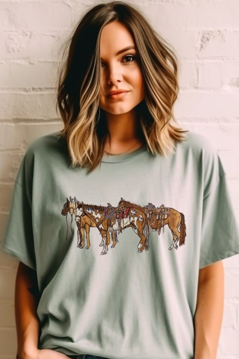Horsin Around Comfort Colorshirt, Western Graphic Tee, Cowgirl Tshirt, Horse Girl Thirt, Ranch Girl Tee, Cowboy Graphichirt, Rodeo Tee
